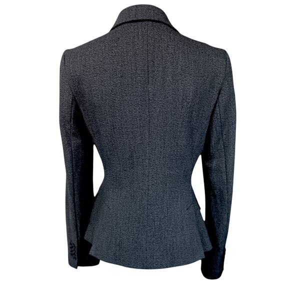 EXPRESS Tweed Blazer‎ Jacket Size 6 Good Quality Career Professional Dark Gray - Picture 2 of 12